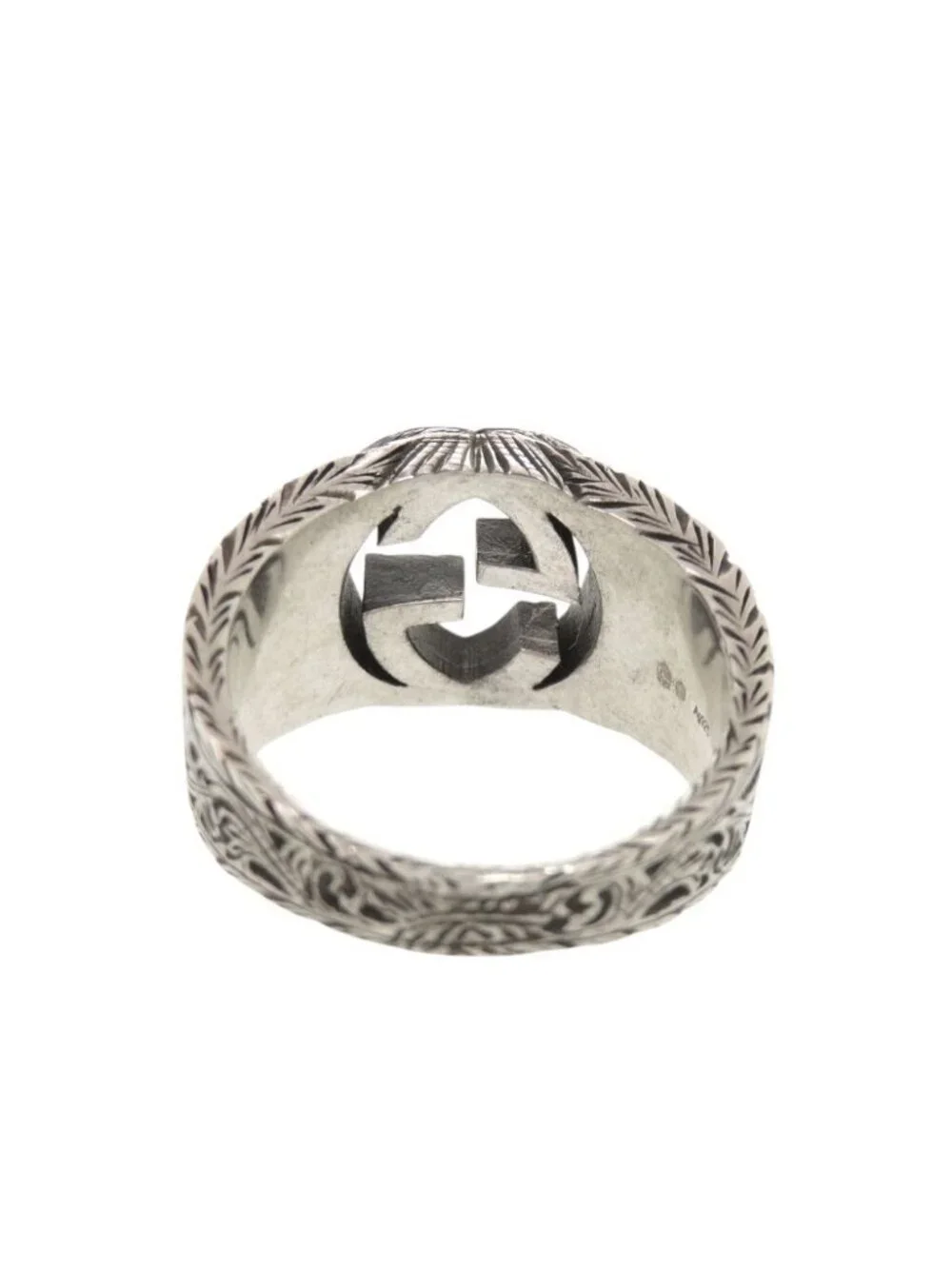 Gucci Interlocking G Arabesque 925 Sterling Silver Ring